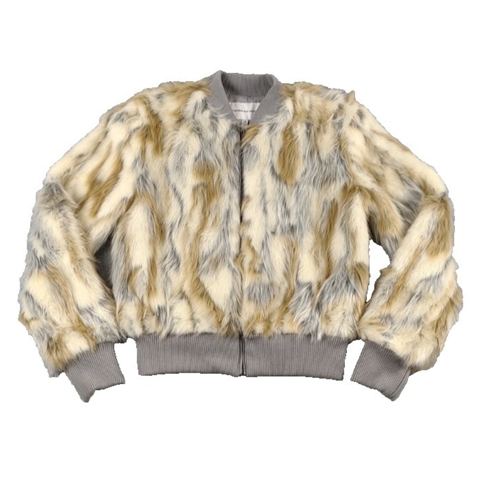 NWT Cupcakes and Cashmere Faux Fur Sia Jacket Pockets Full Zip Womens Sz XS - Picture 1 of 13